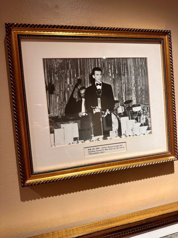 A framed photo of Jimmy Stewert at the Biltmore, a haunted LA hotel.