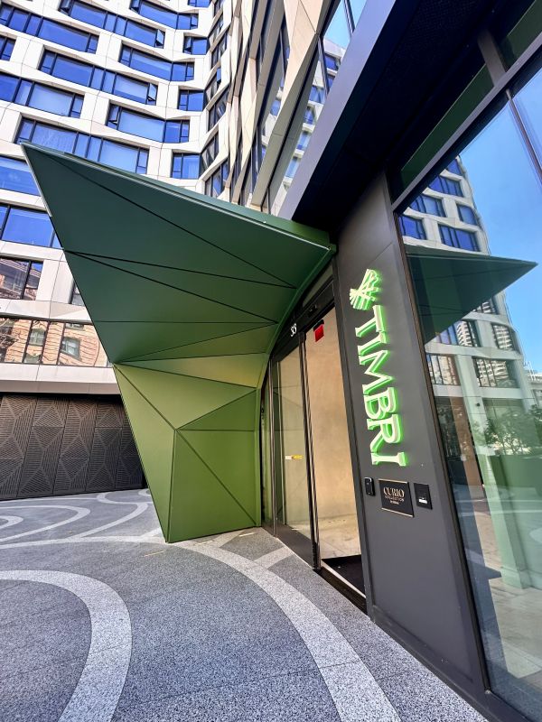 The entry doorway to the Timbri Hotel in San Francisco.