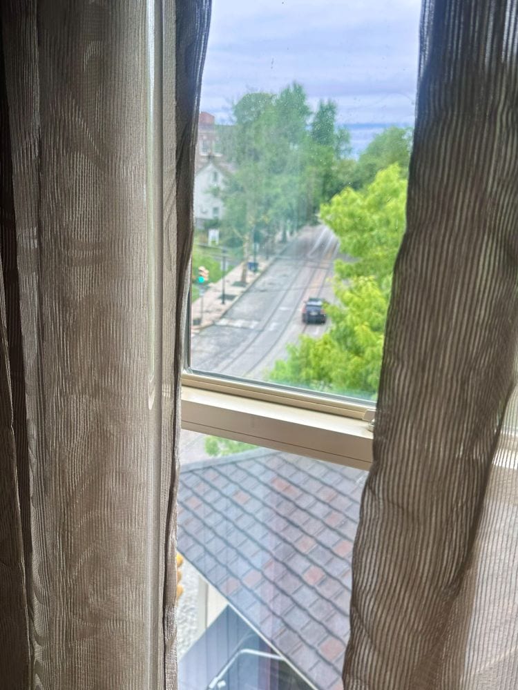 A view of historic Chestnut Hill from the guest room window of the Chestnut Hill Hotel, Philadelphia off the beaten path.
