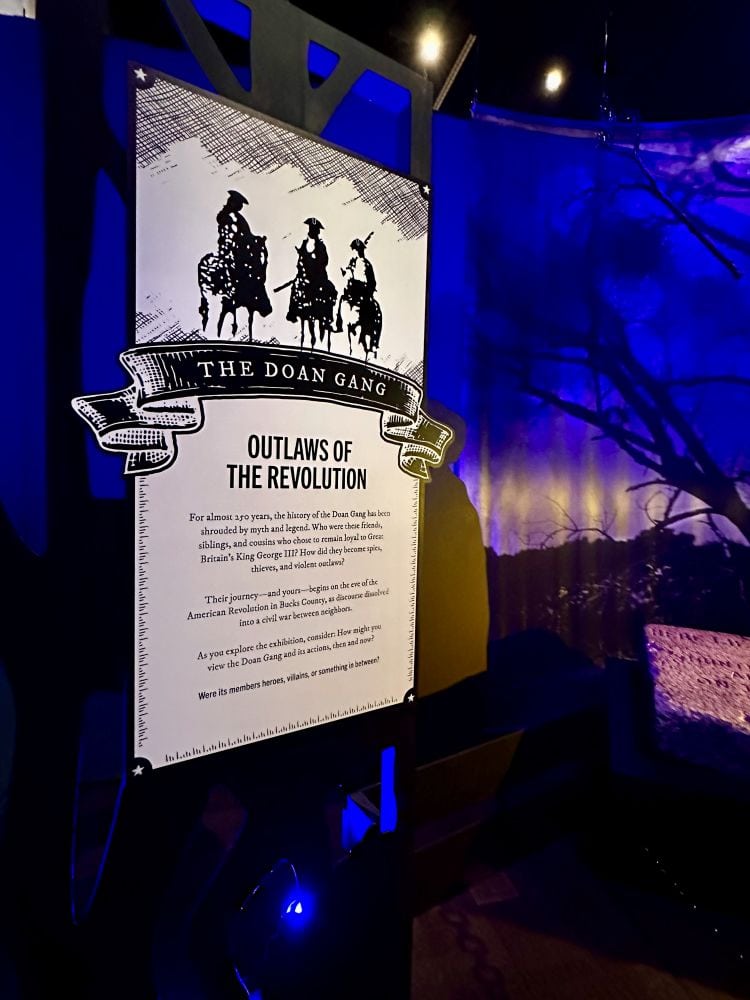 An exhibit on the Doan Gand of Bucks County, on display at the Mercer Museum, Philadelphia off the beaten path.