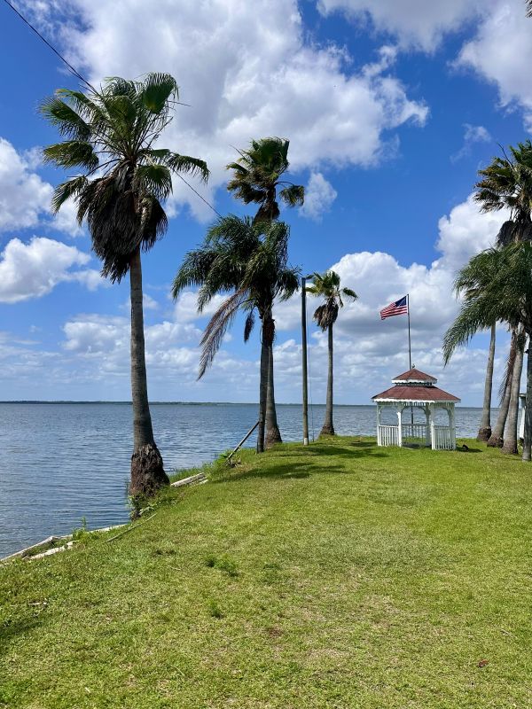 View of Lake Jesup from Lazy Gator Bar.