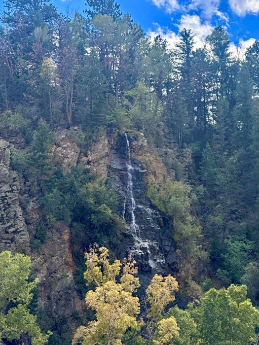 the water fall in Idaho Springs.