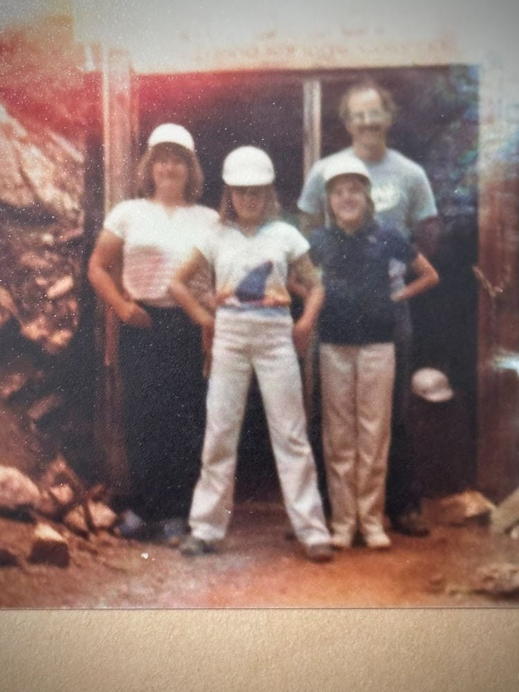 Me, my mom, dad and sister in front of Argo Mine in Idaho Springs back in 1981.