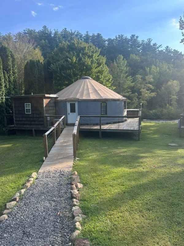 A yurt along the creek