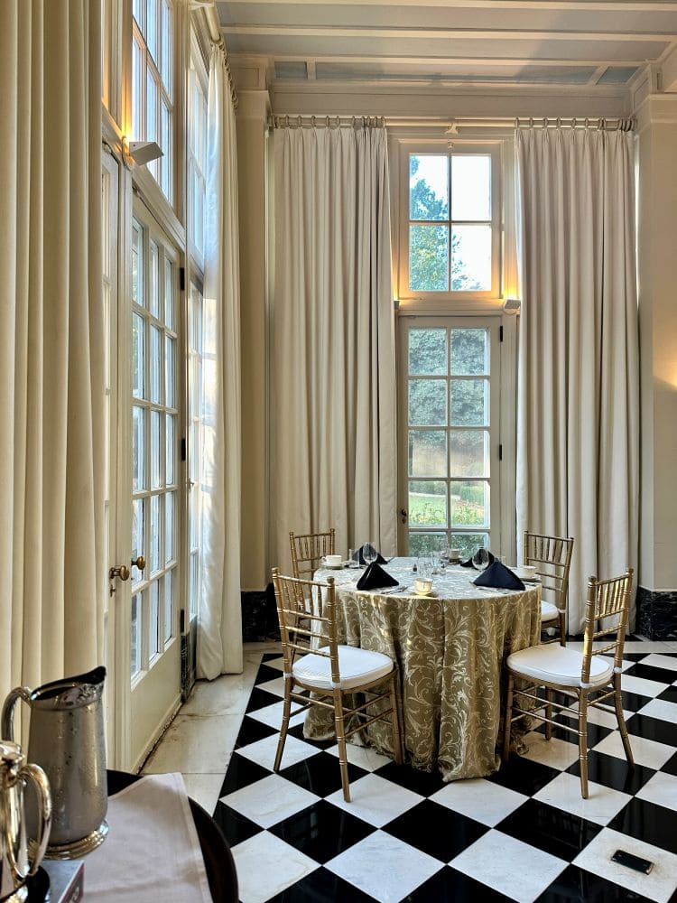 Breakfast in the Solarium on my first visit at the Duke Mansion.