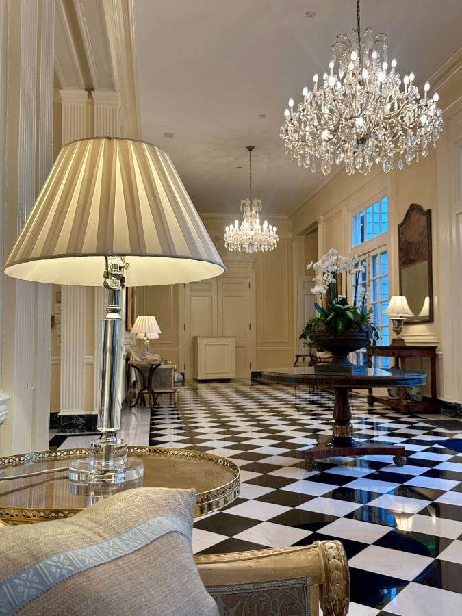 The lobby of the Duke Mansion, one of the historic hotels in Charlotte.